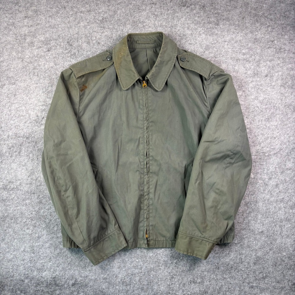 Vintage 1940s WWII US Military M41 Jacket Mens 40R Olive Green Talon Full Zip